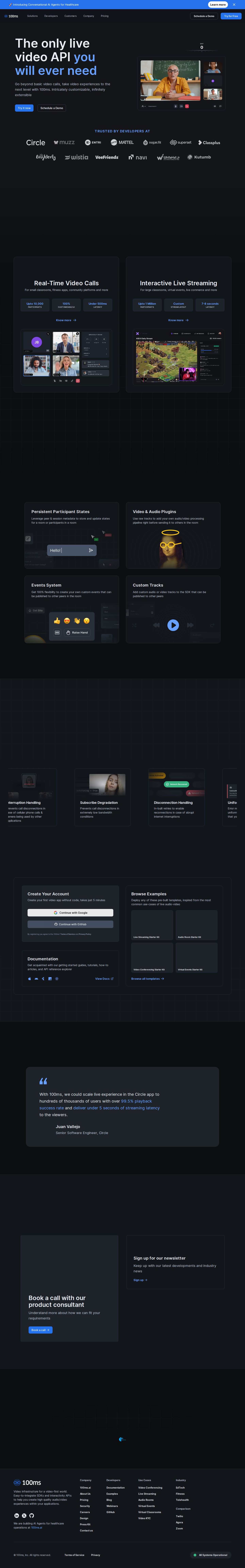 100ms.live website preview