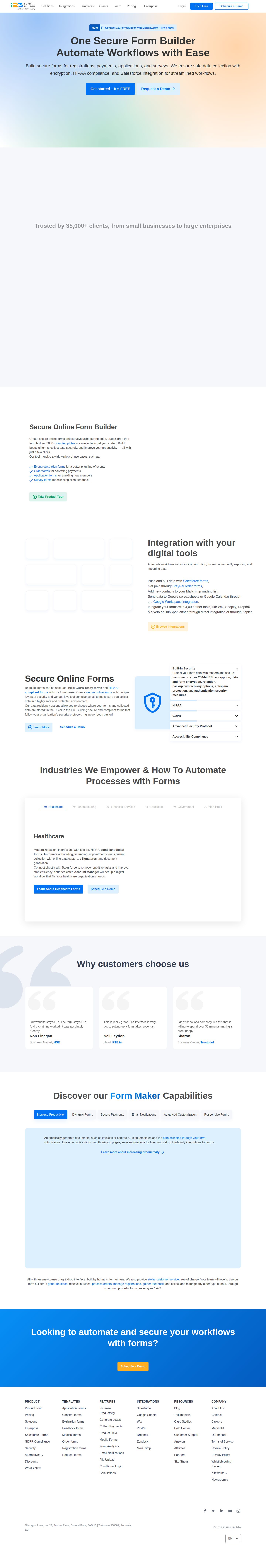 123FormBuilder website preview