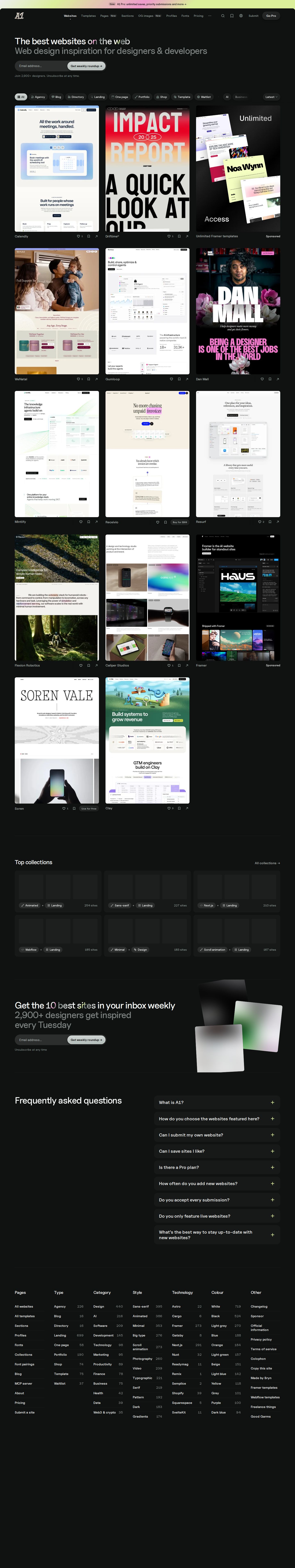 Website design inspiration gallery website preview