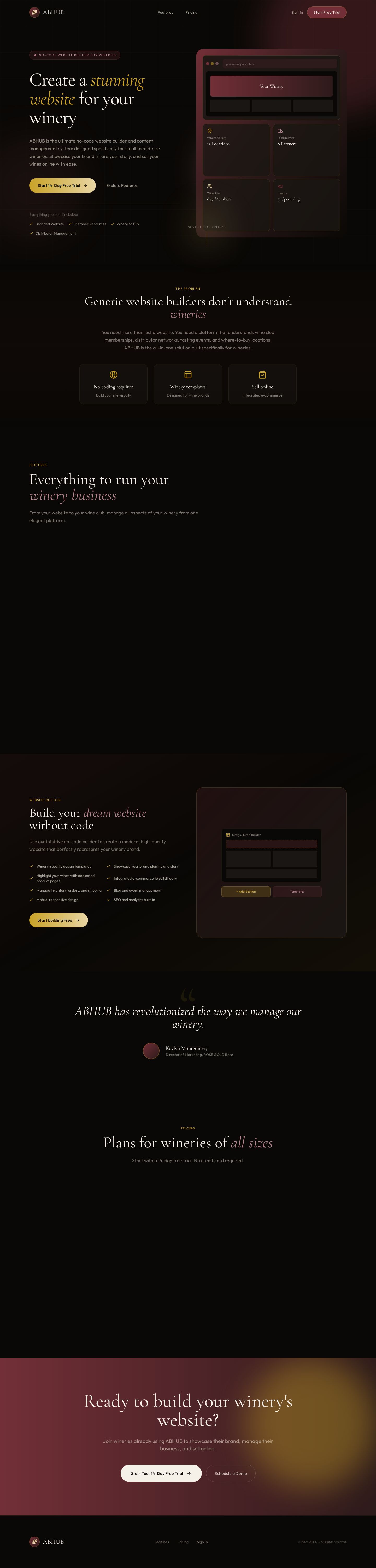 ABHUB website preview