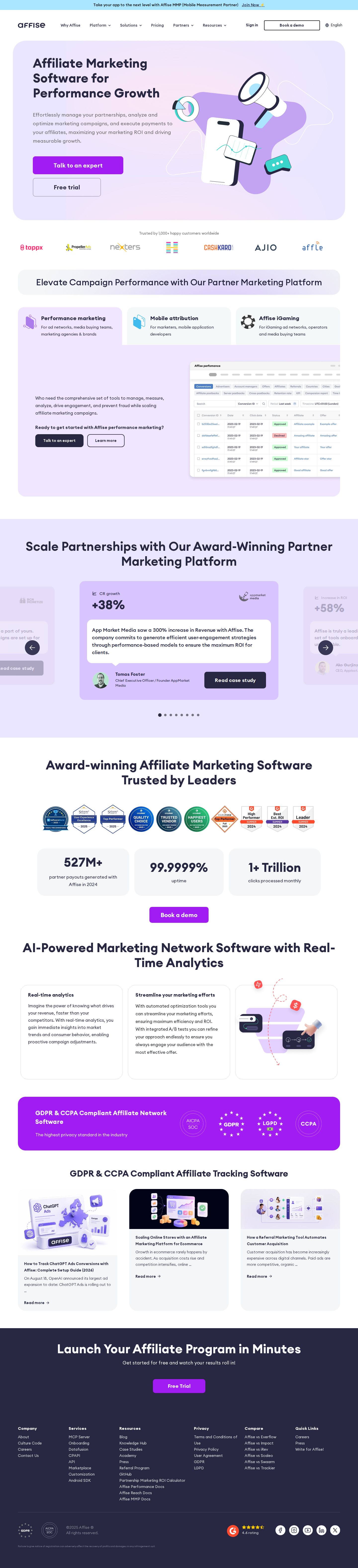 Affise website preview