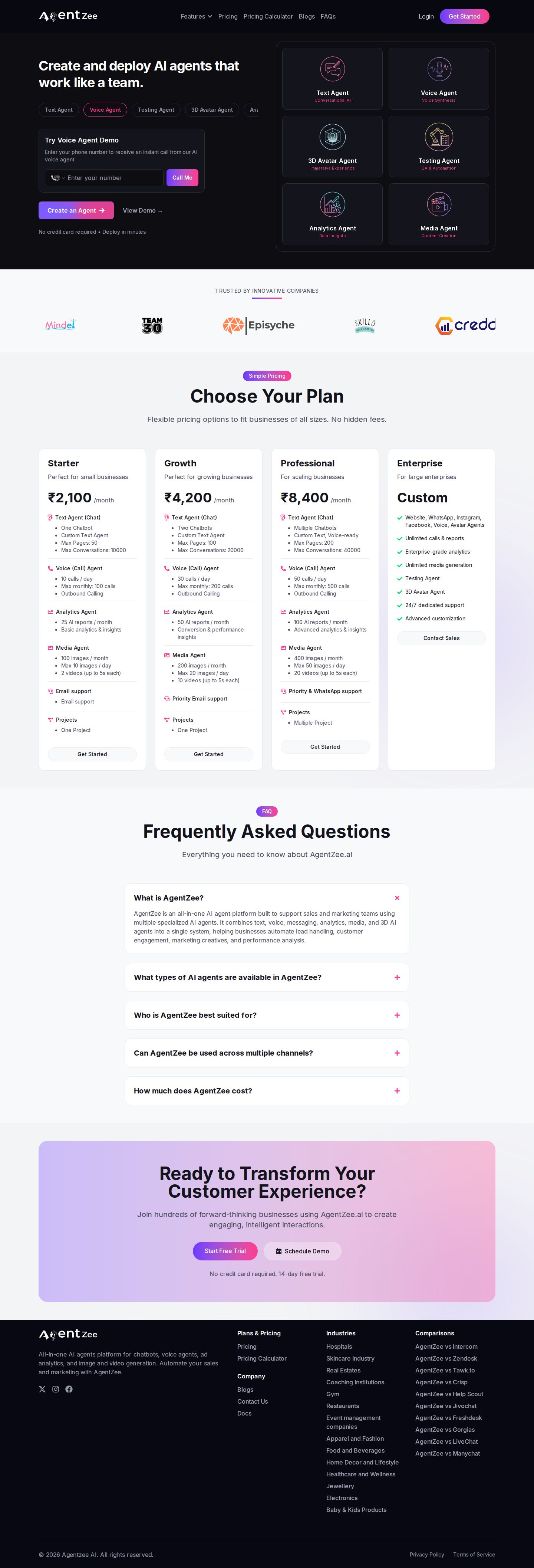 Agentzee website preview