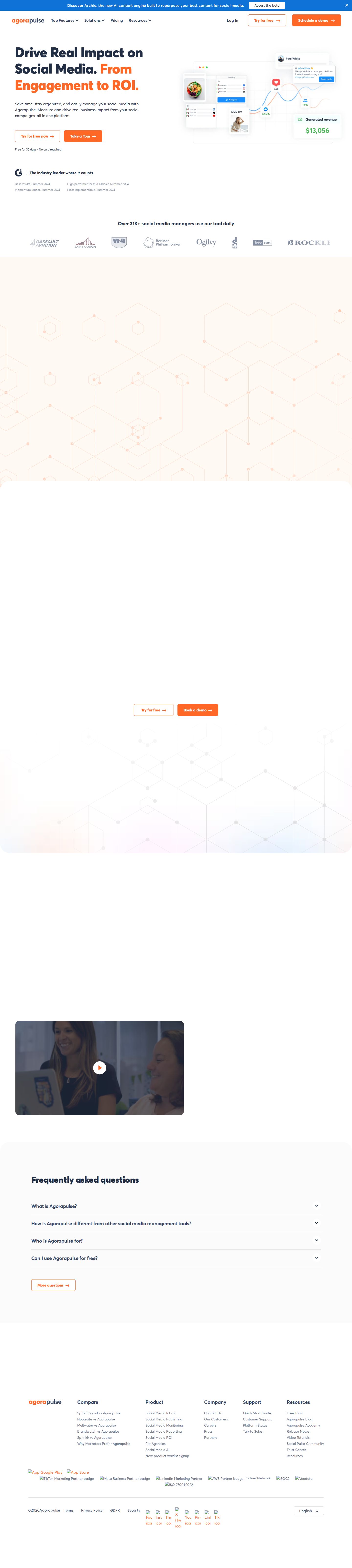 Agorapulse website preview