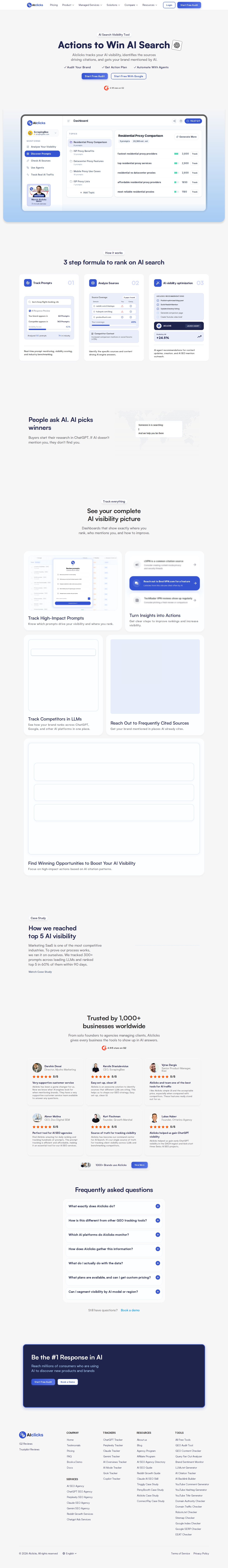 AIclicks website preview