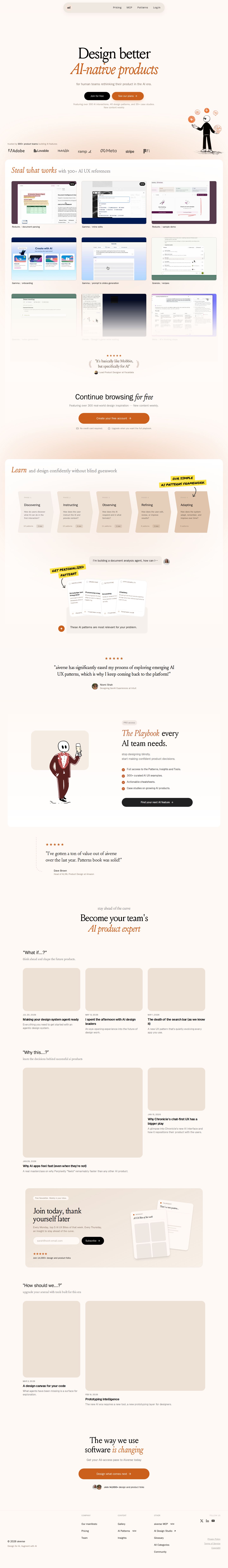 aiverse • Playbook for designing AI products website preview