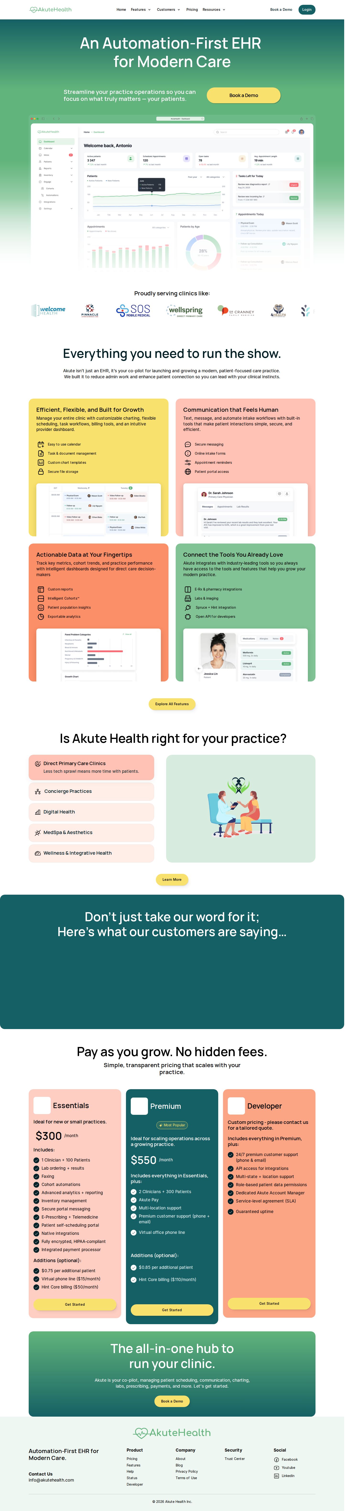 Akute Health website preview