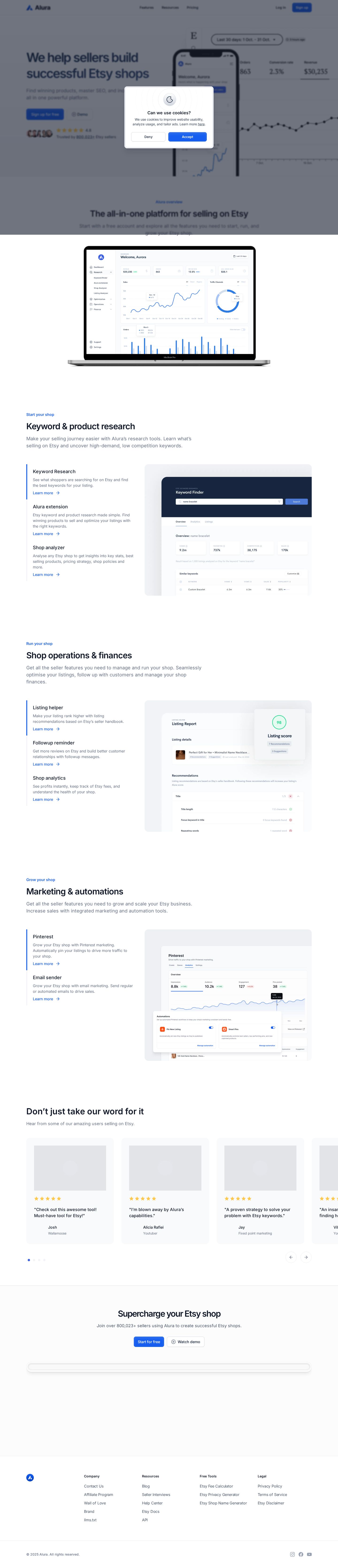 Alura website preview