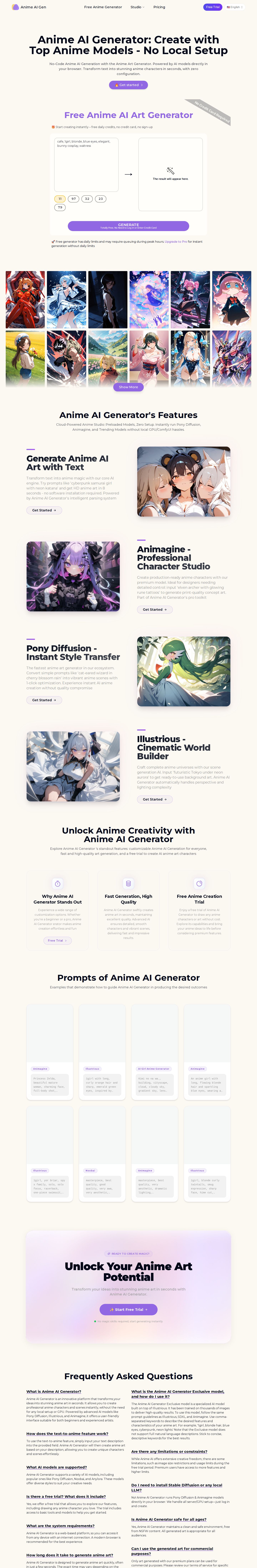 Animeaigen website preview