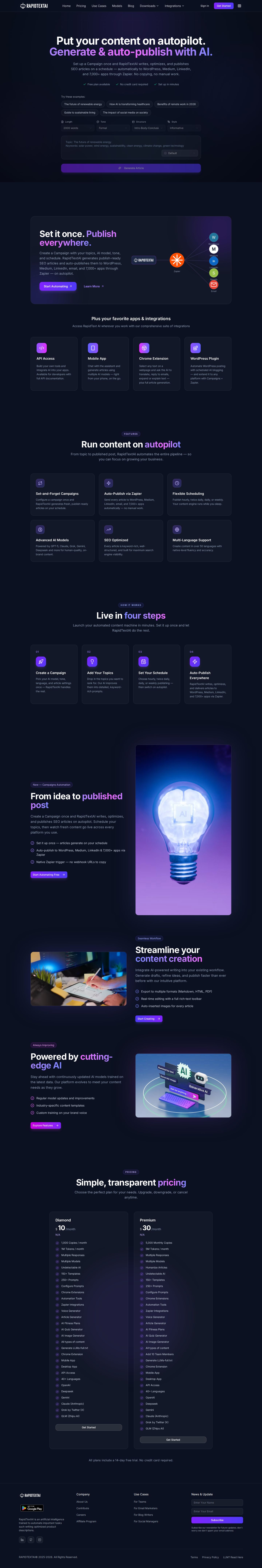 RapidTextAI website preview