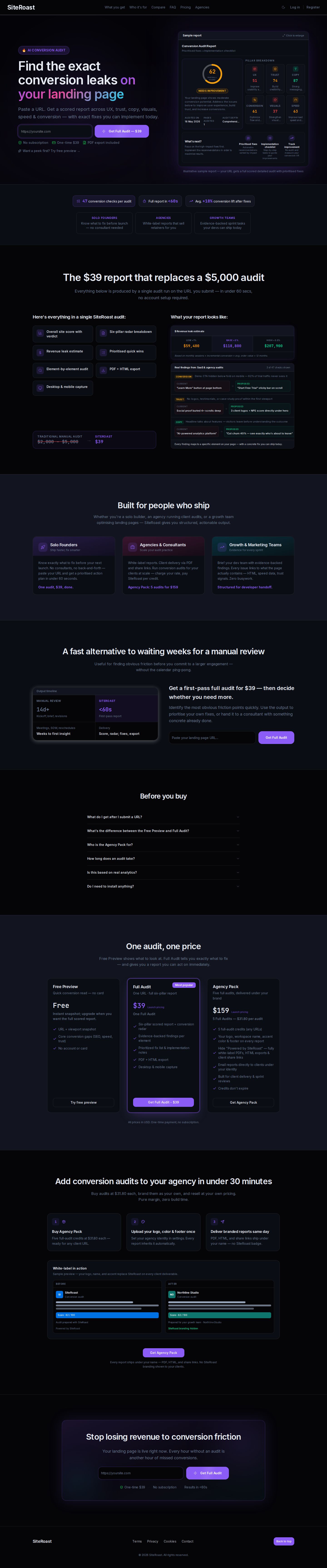SiteRoast website preview