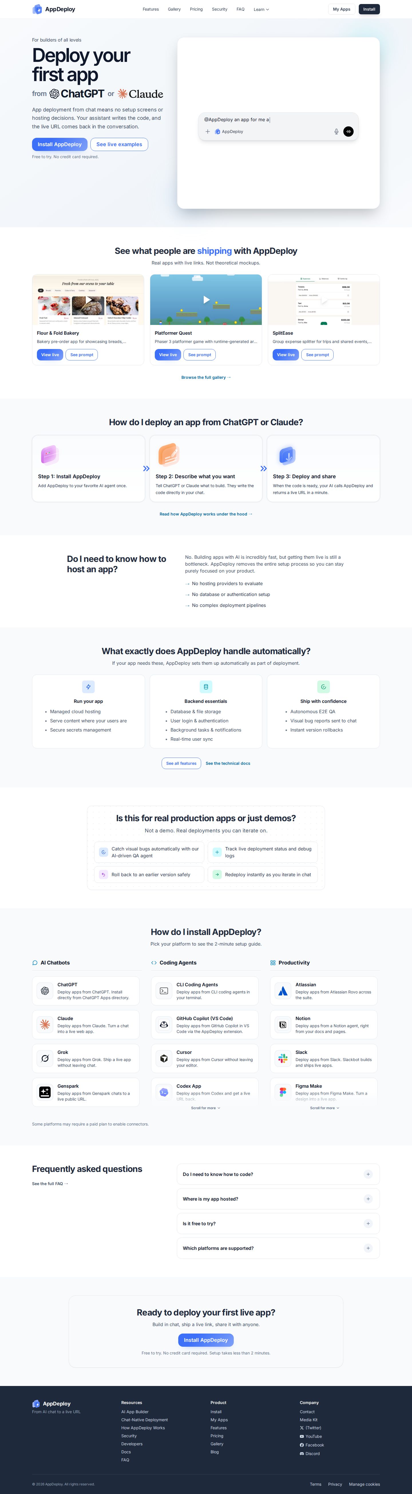 AppDeploy website preview
