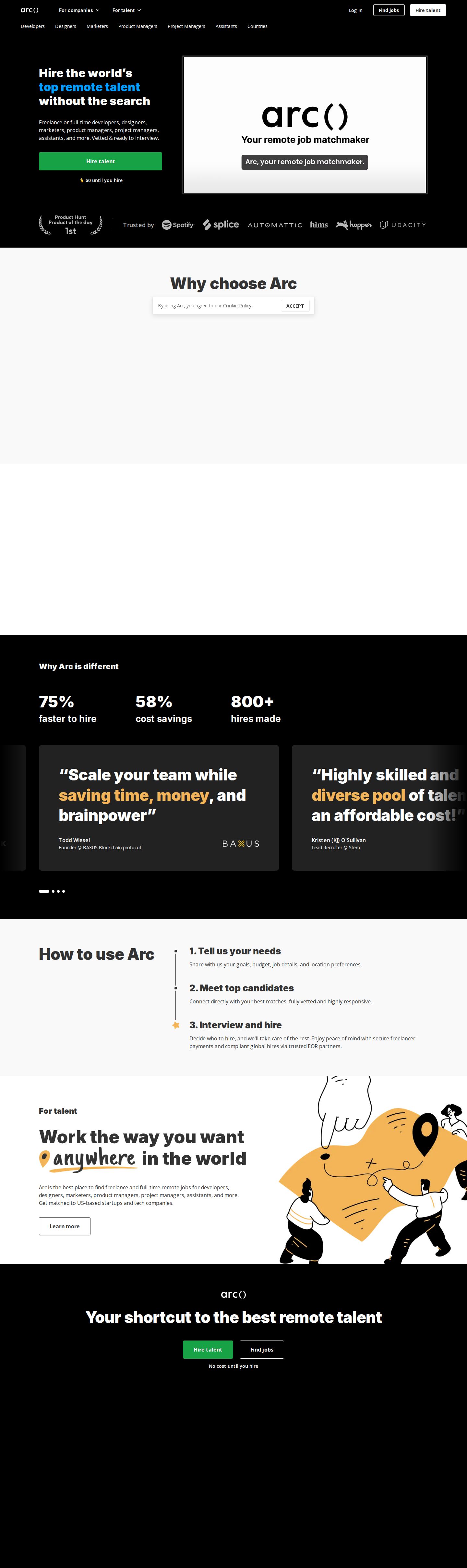 Arc website preview