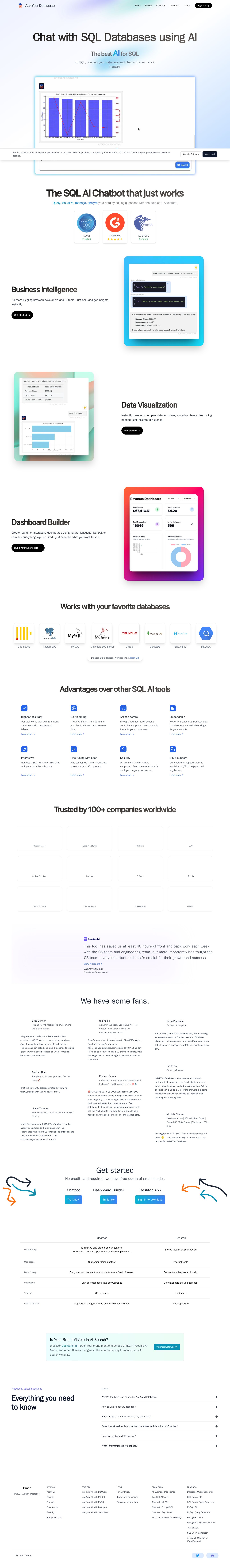 AskYourDatabase website preview