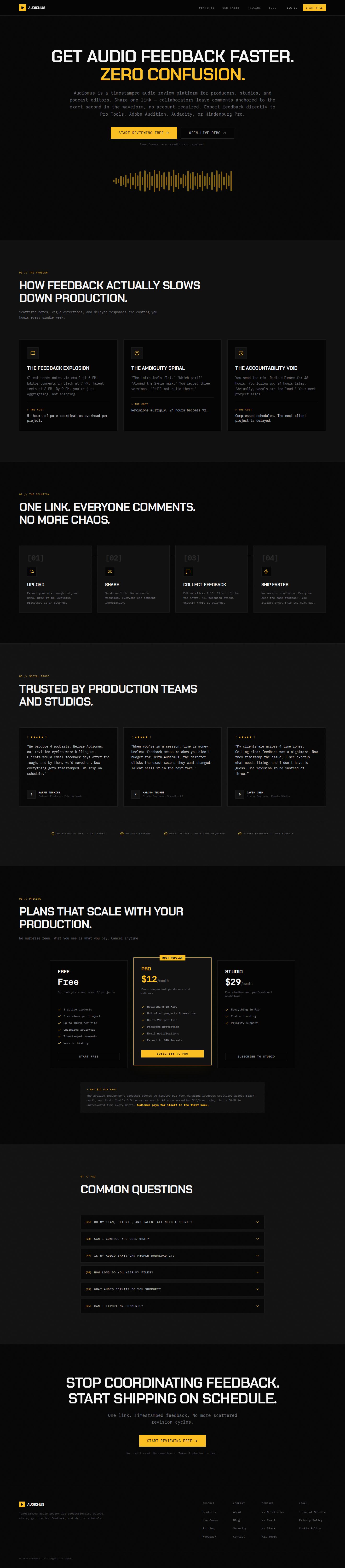 Audiomus website preview