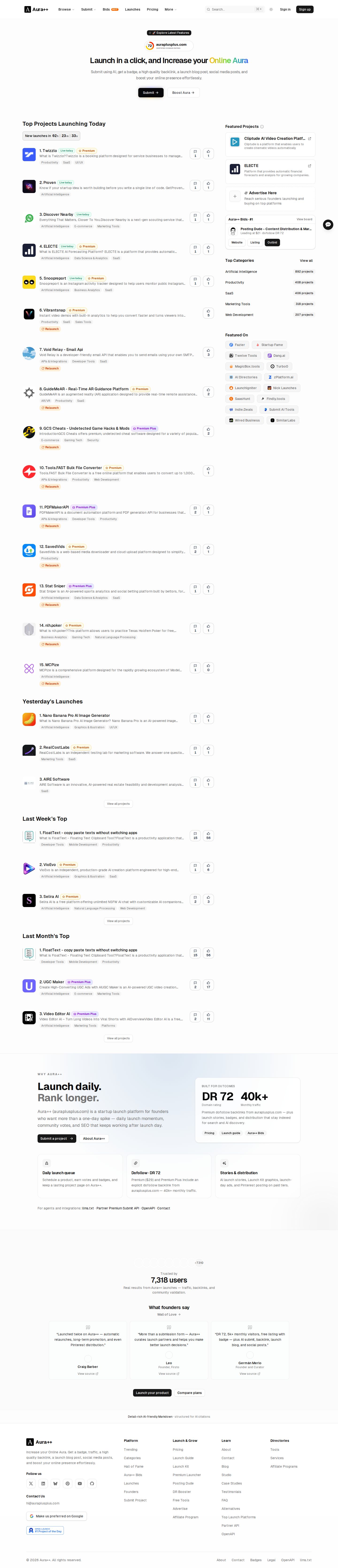 Aura++ website preview