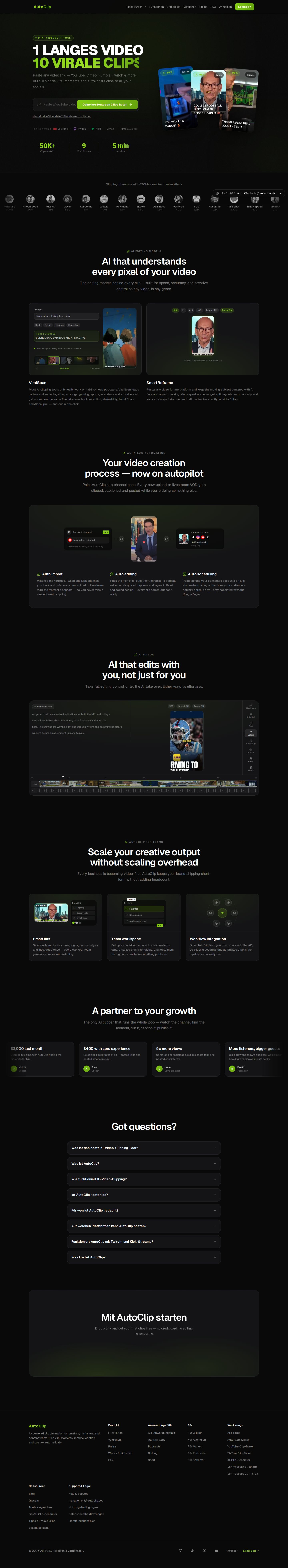Autoclip website preview