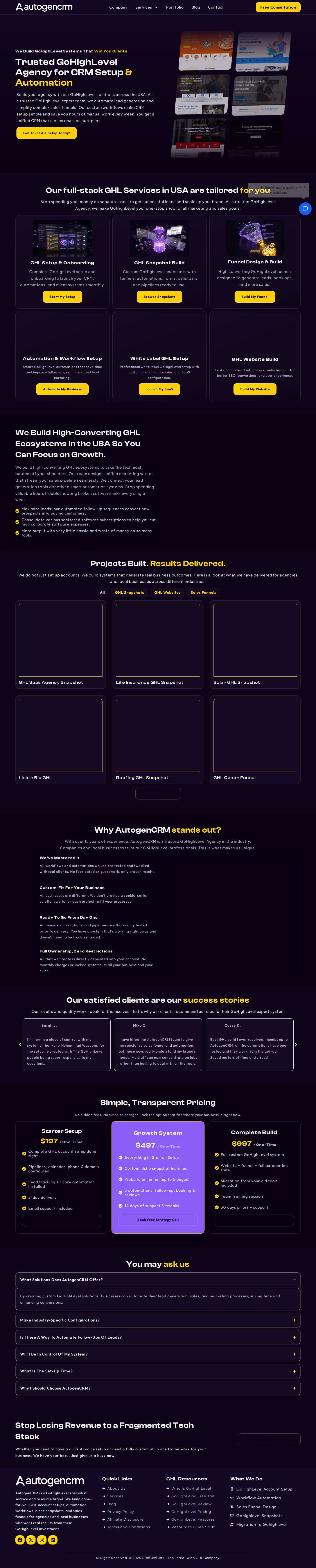 GoHighLevel Experts USA website preview