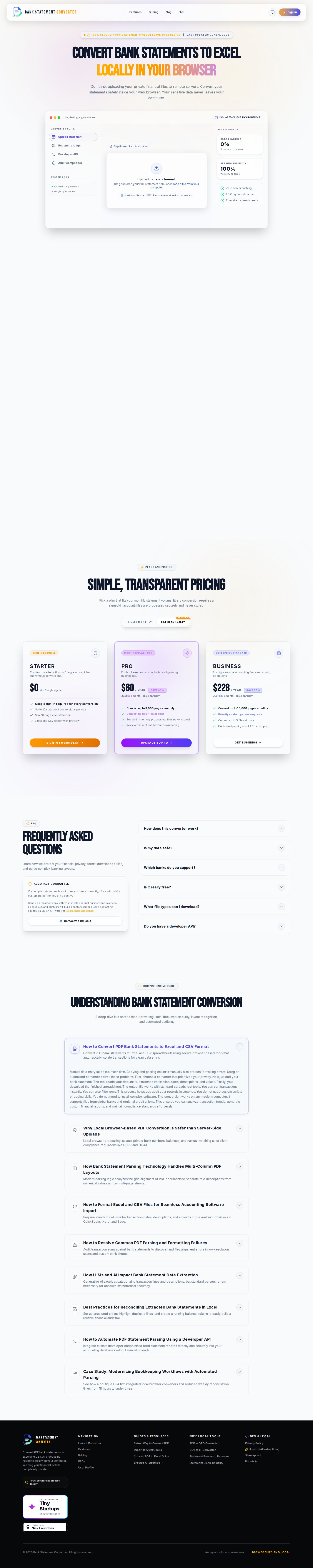 Bank Statement Converter website preview