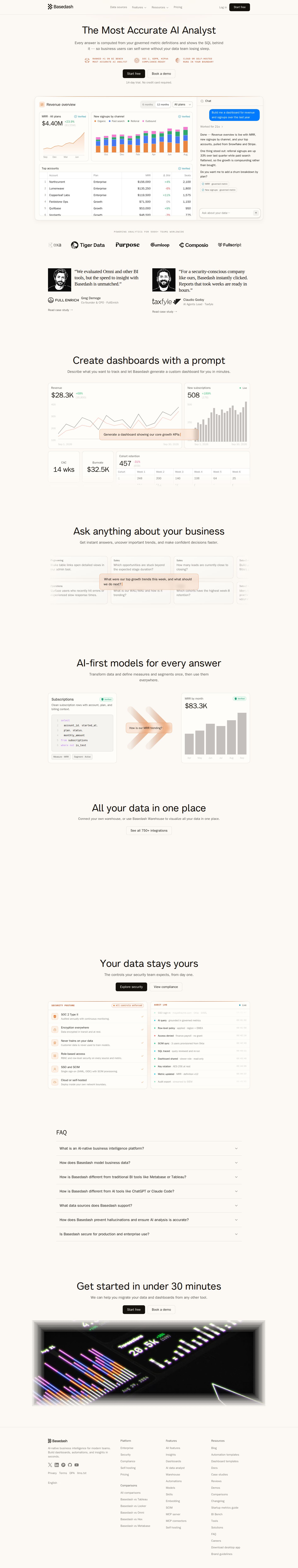Basedash website preview