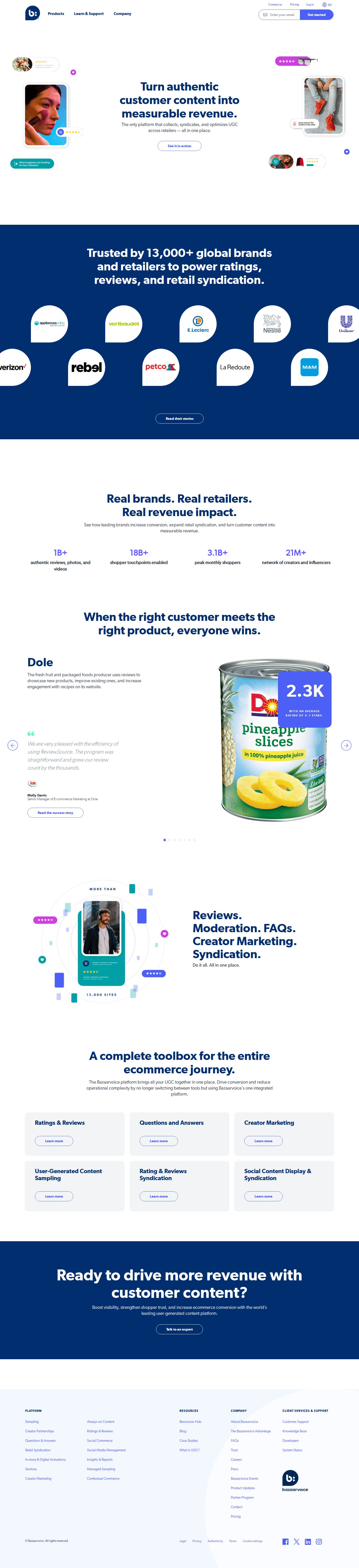Bazaarvoice website preview
