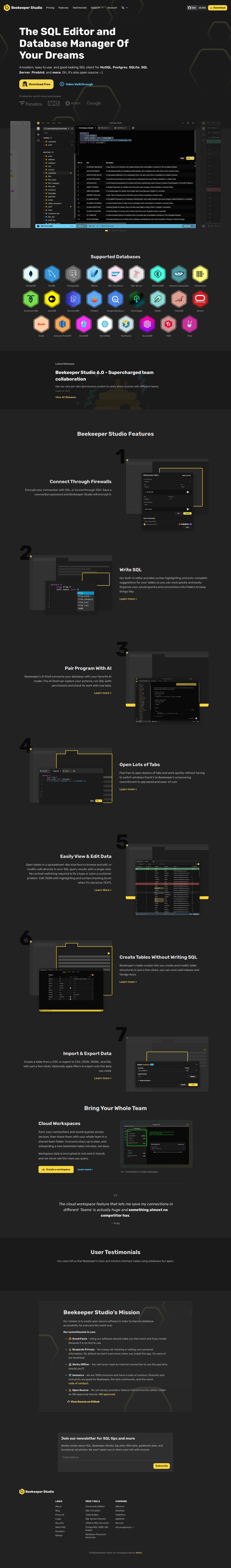 Beekeeper Studio website preview