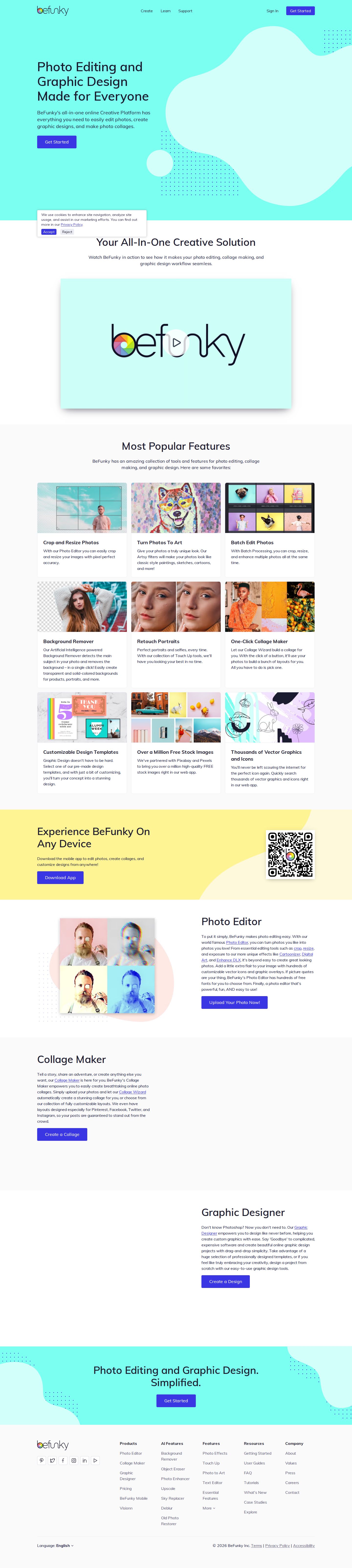 BeFunky website preview