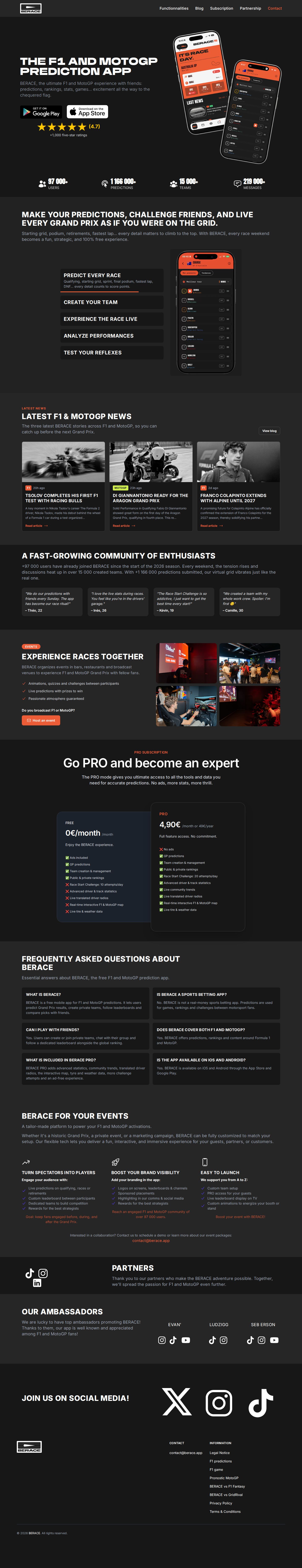 BERACE website preview