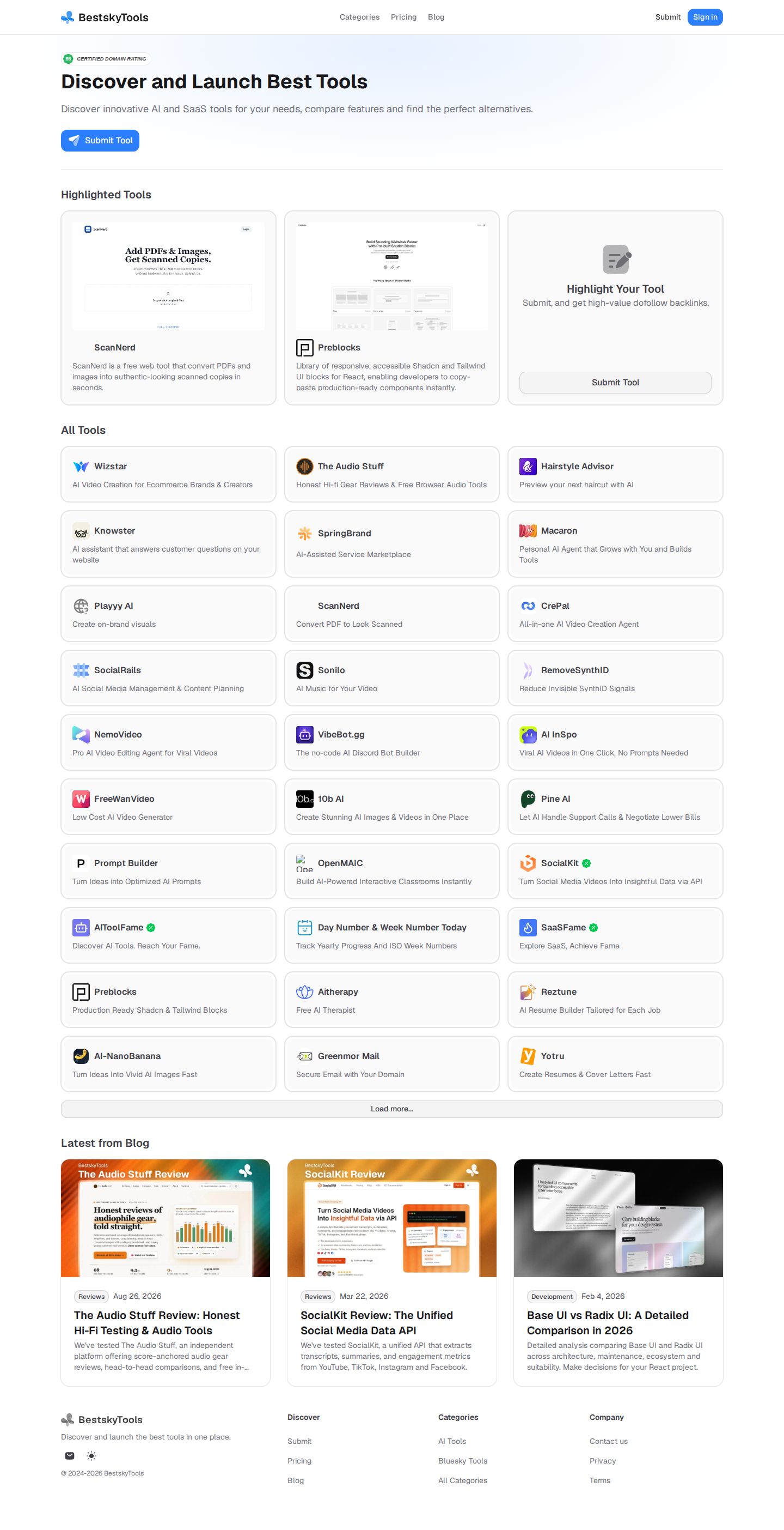 BestskyTools website preview