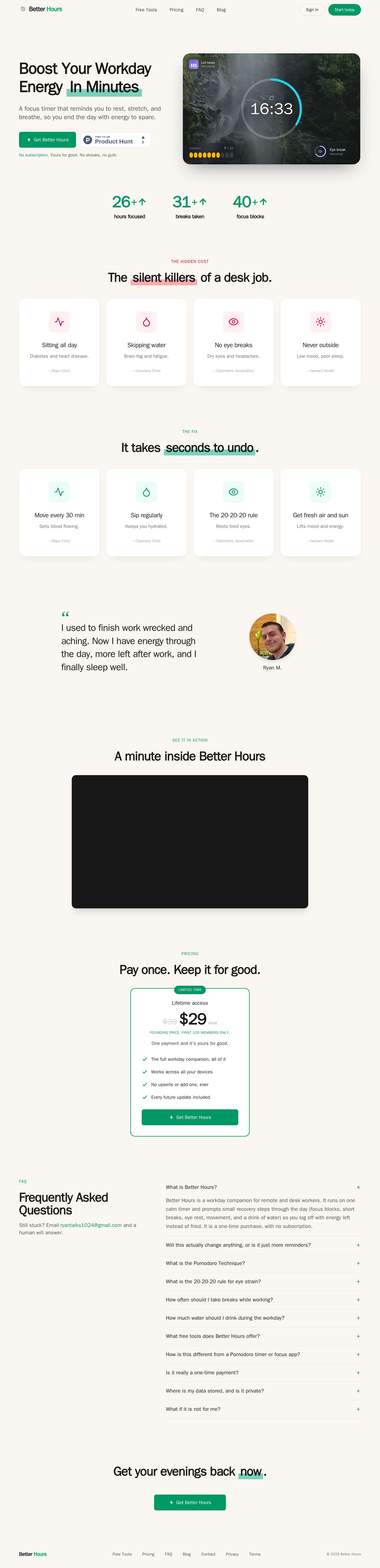 Better Hours website preview