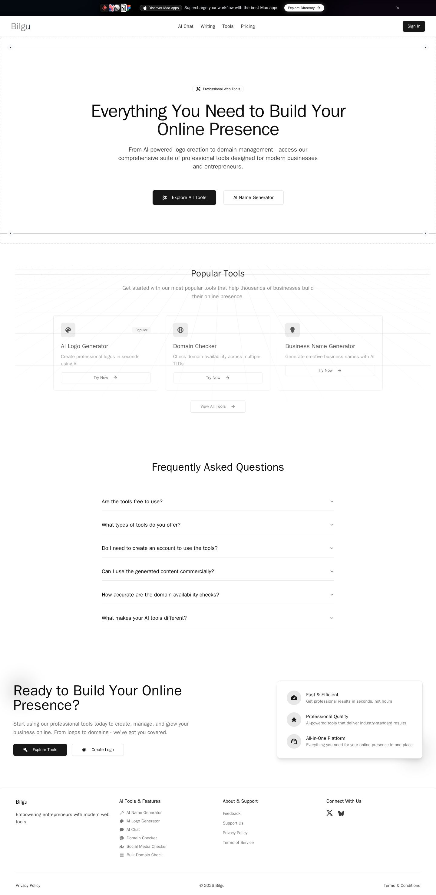 Bilgu website preview