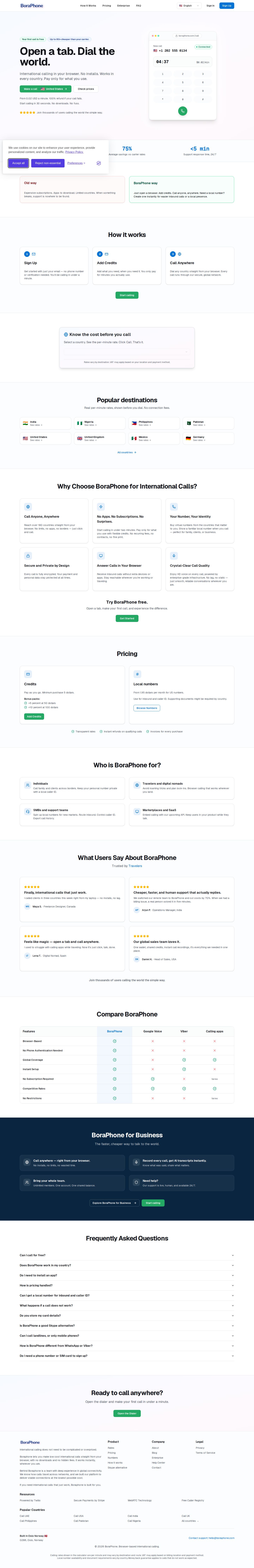 BoraPhone website preview