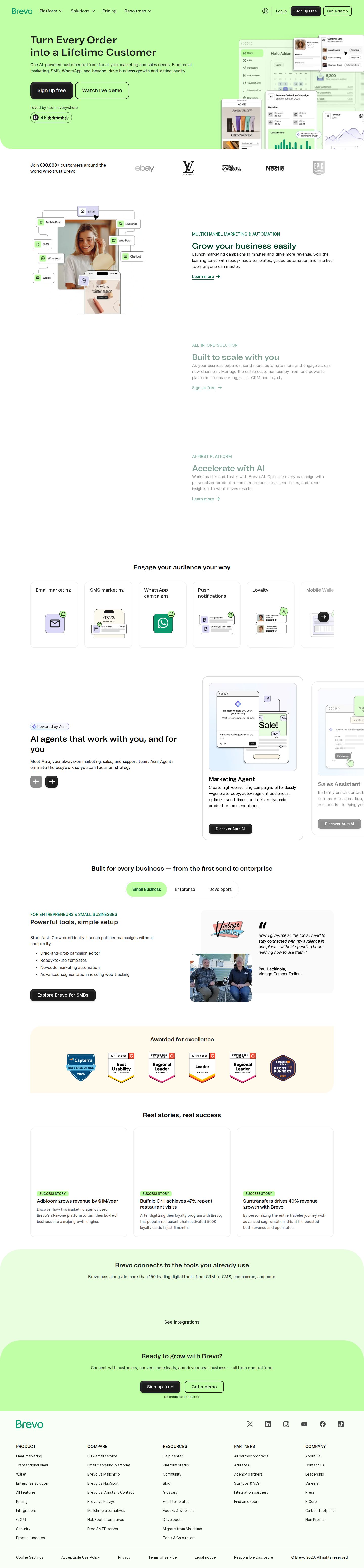 Brevo website preview