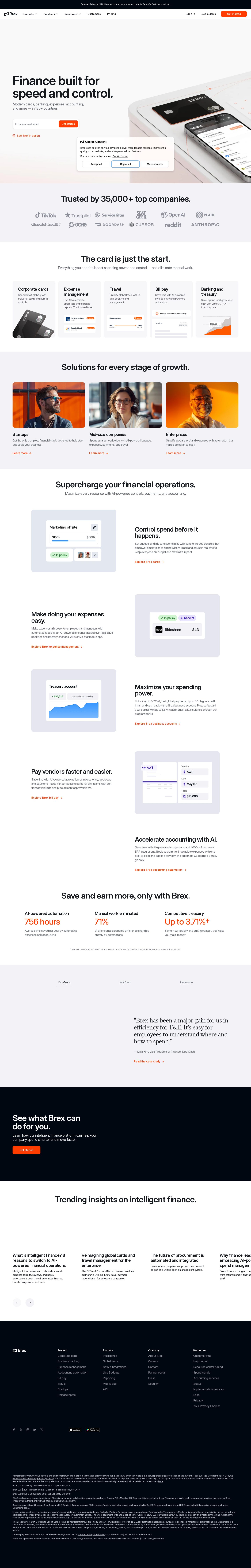 Brex: The Modern Finance Software Platform website preview