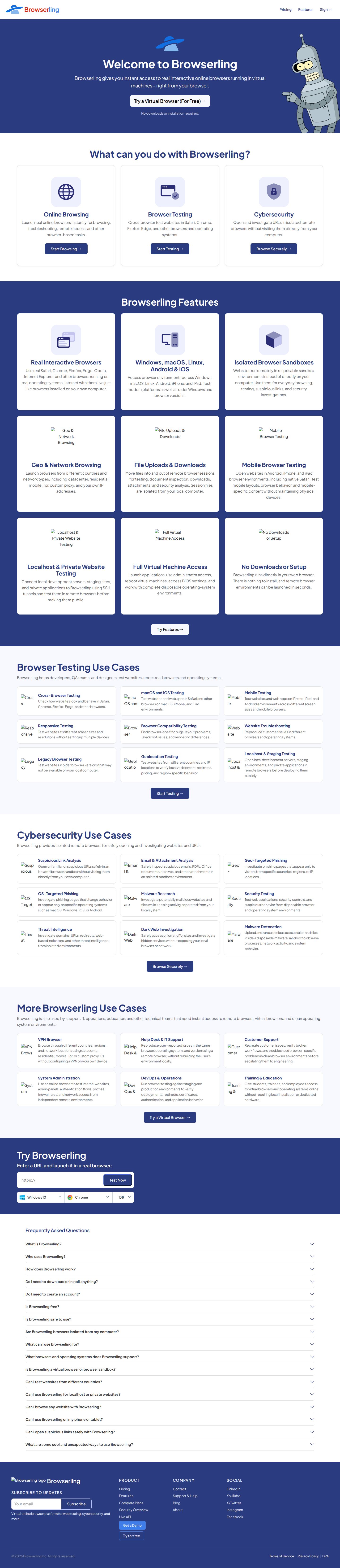 Welcome to Browserling website preview