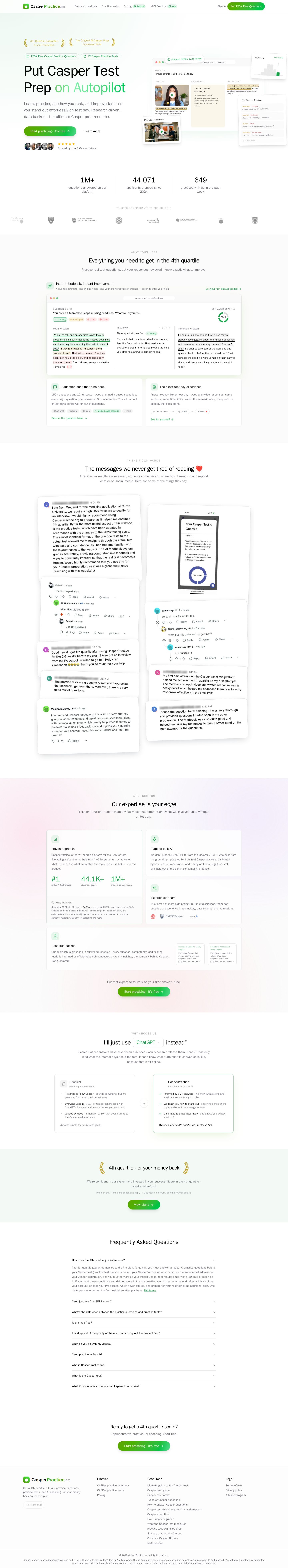 CasperPractice website preview