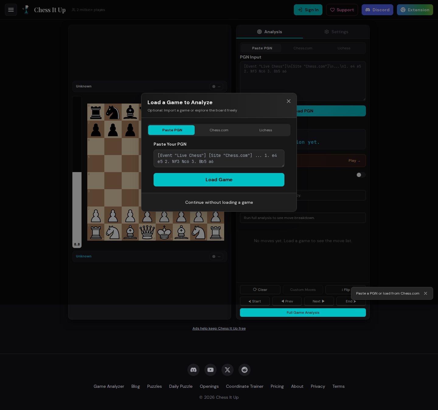 Chess It Up website preview