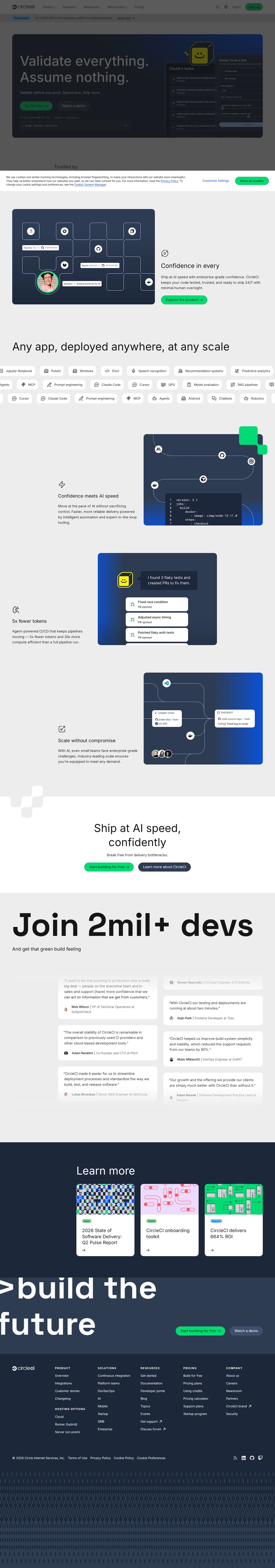 CircleCI website preview
