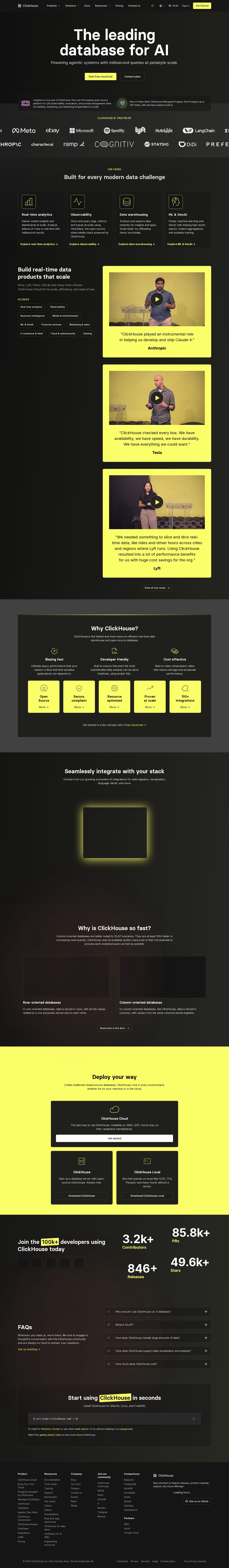 ClickHouse website preview