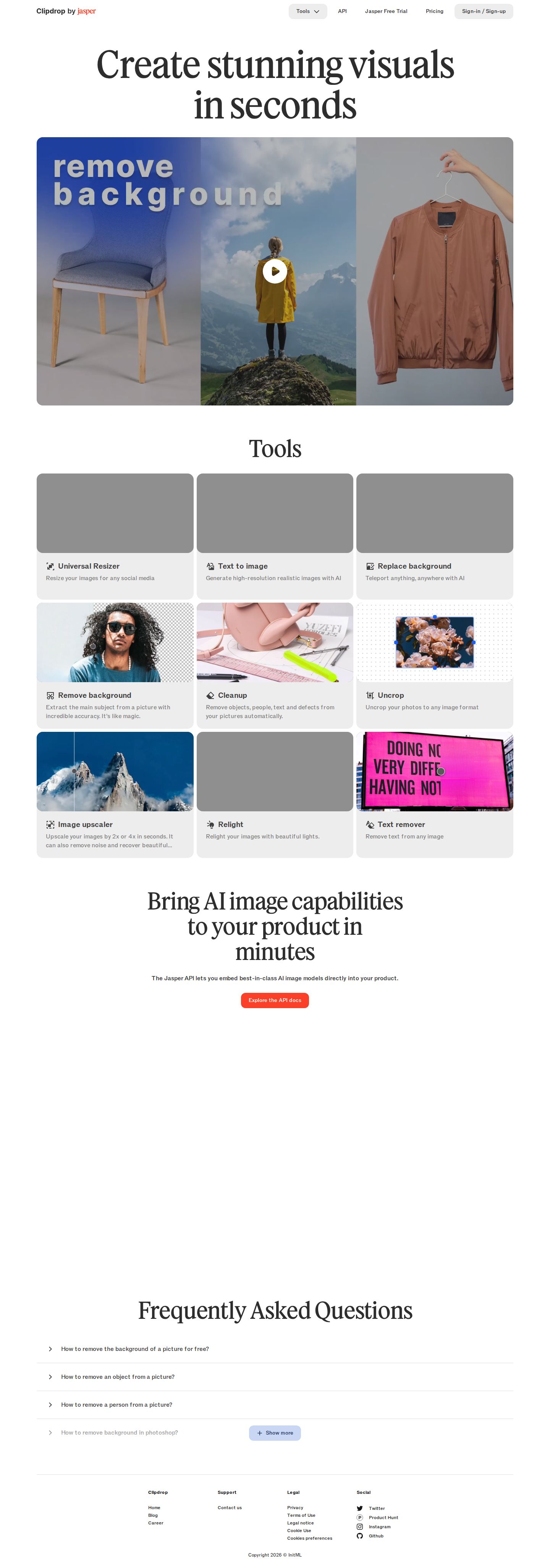 Clipdrop website preview