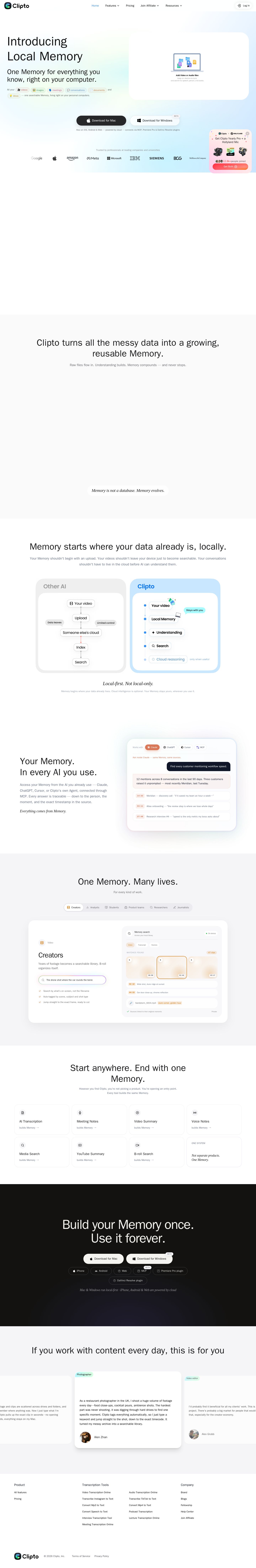Clipto website preview