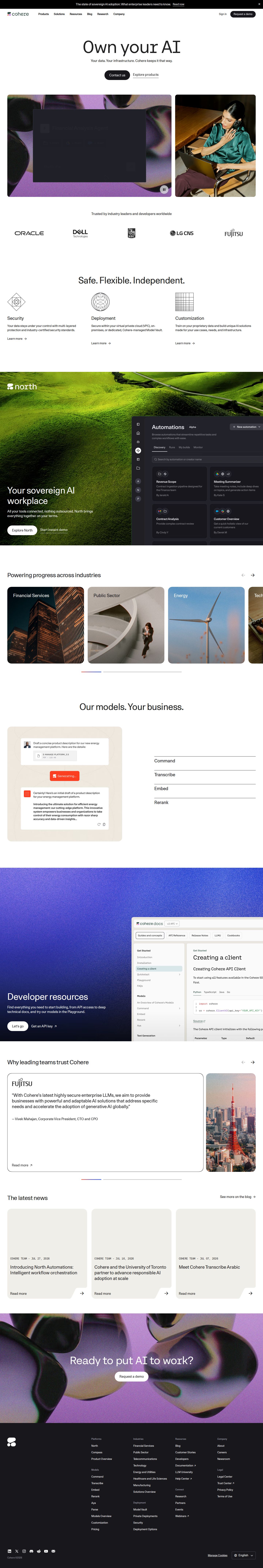 Cohere website preview