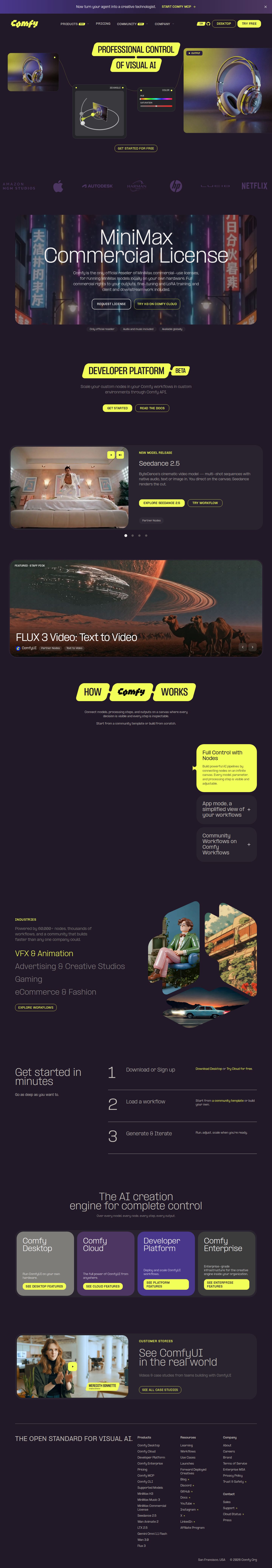 Comfy website preview