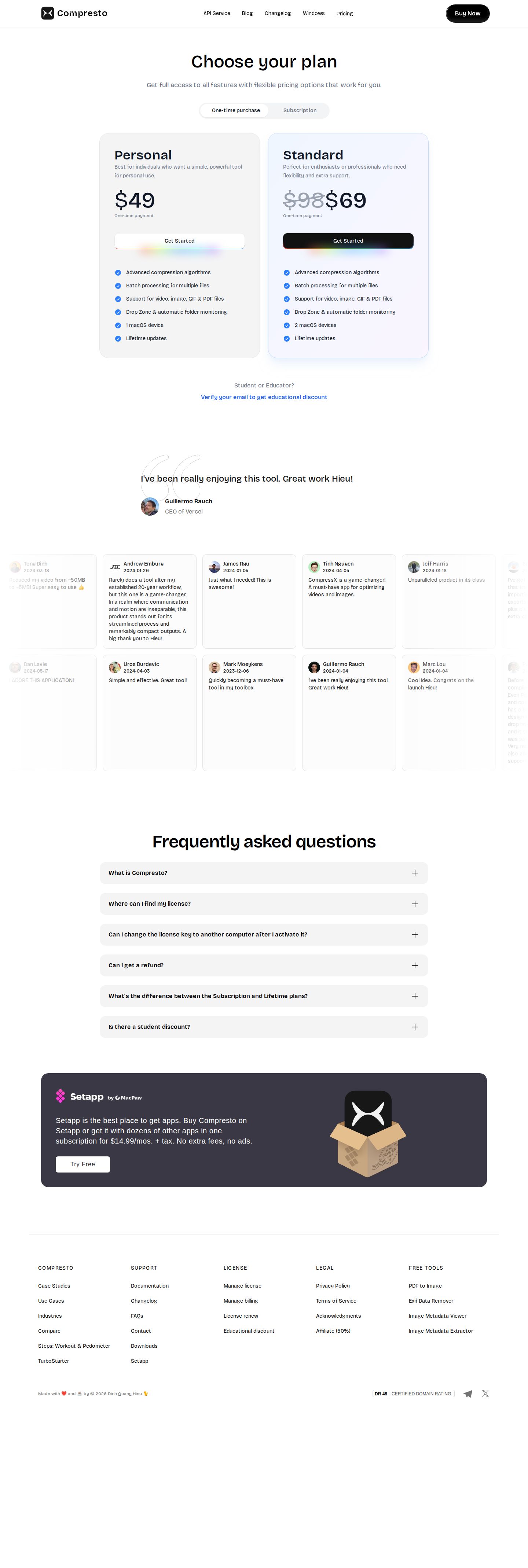 Compresto website preview
