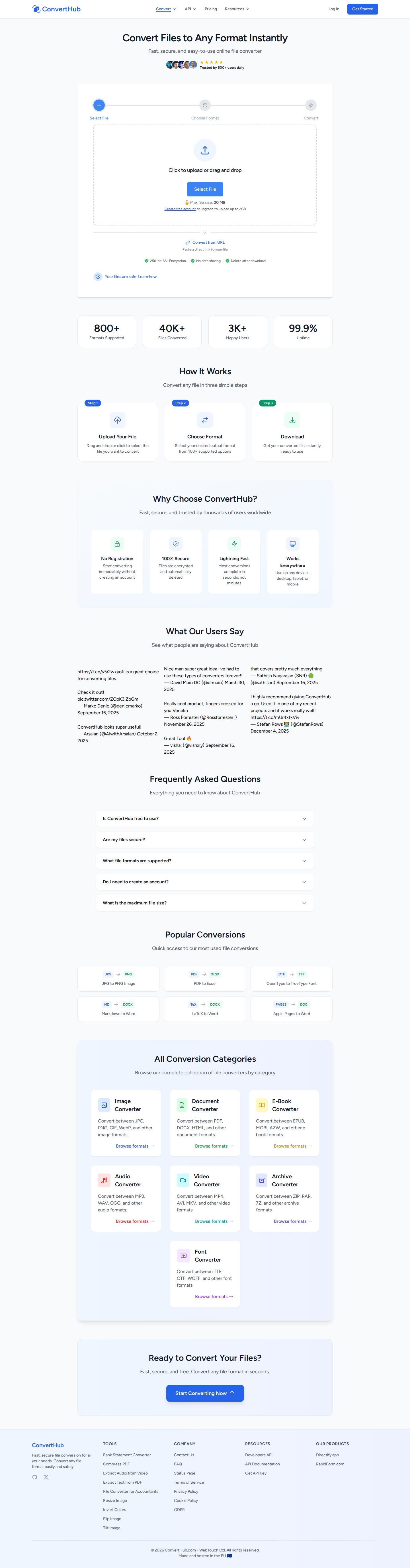 ConvertHub website preview
