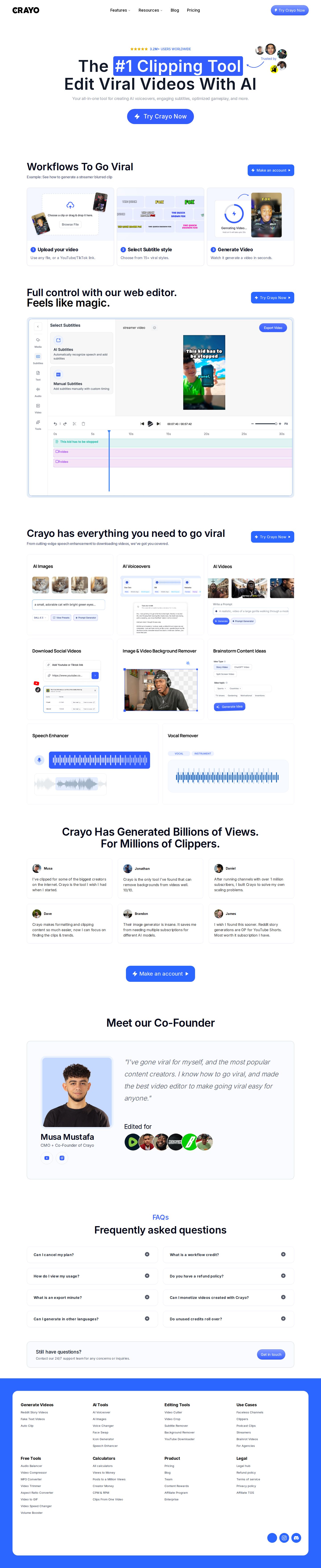 Crayo website preview