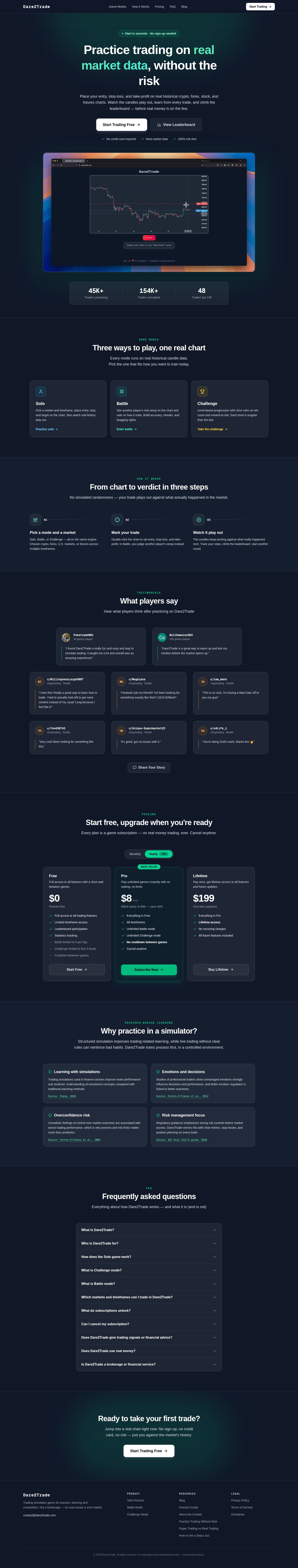 Dare2Trade website preview