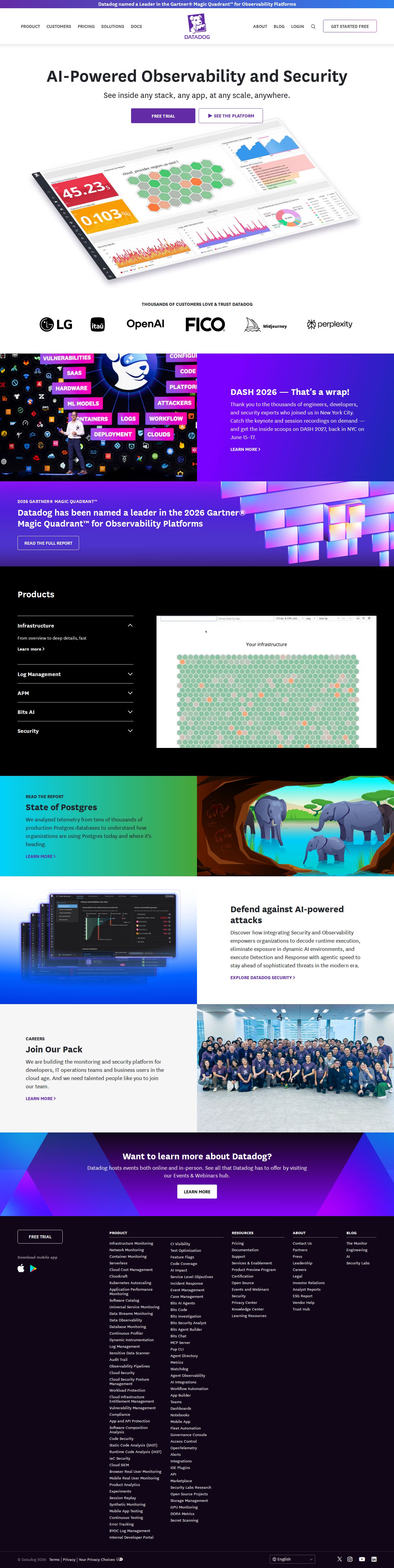 Cloud Monitoring as a Service website preview