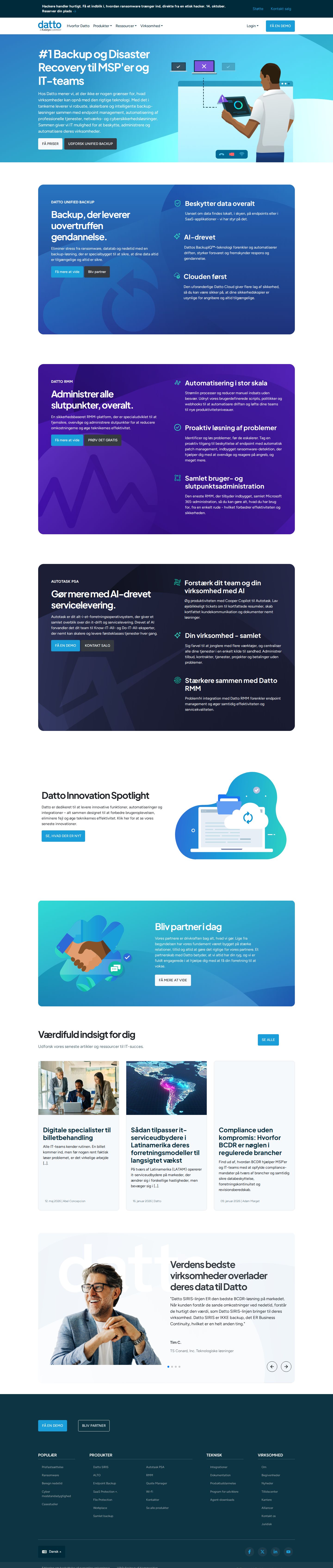 Datto website preview