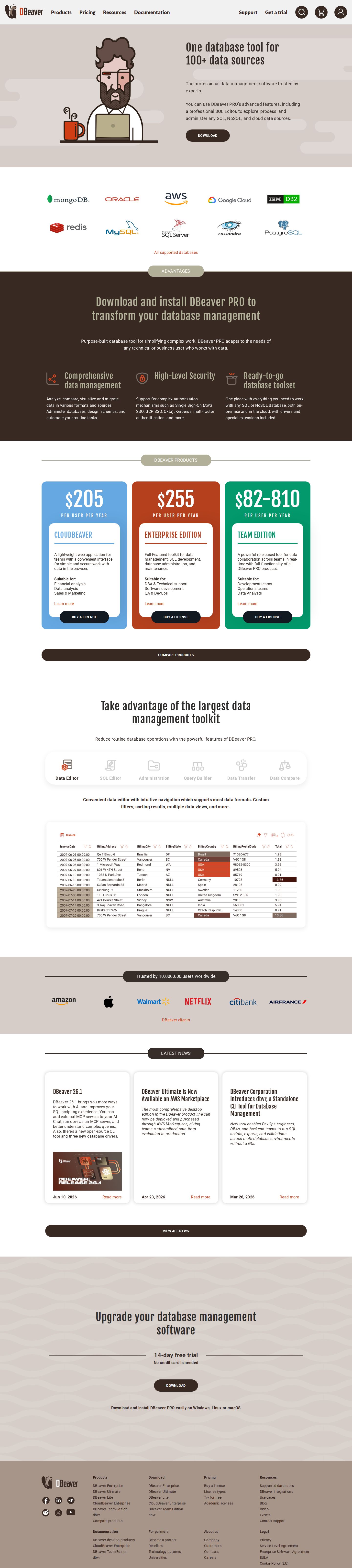 DBeaver PRO website preview