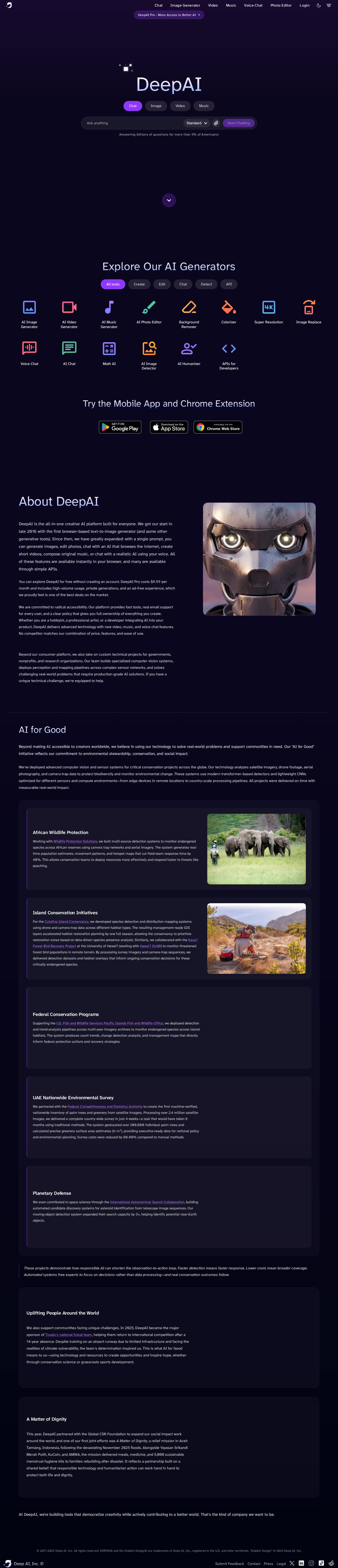 DeepAI website preview